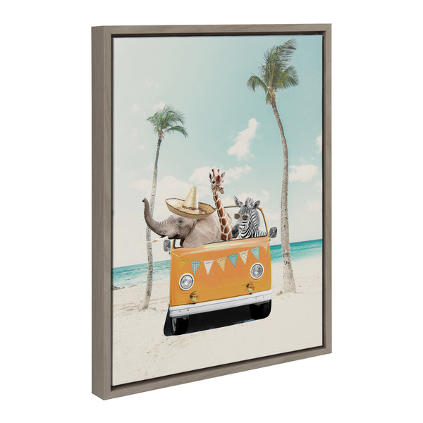 Kate & Laurel Sylvie Beach Adventures Framed Canvas By July Art Prints