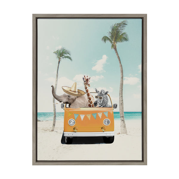 Kate & Laurel Sylvie Beach Adventures Framed Canvas By July Art Prints