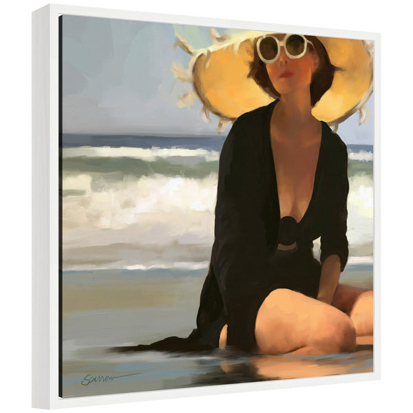 kate & laurel Sylvie Beach Babe 1 Framed Canvas by Mary Sparrow