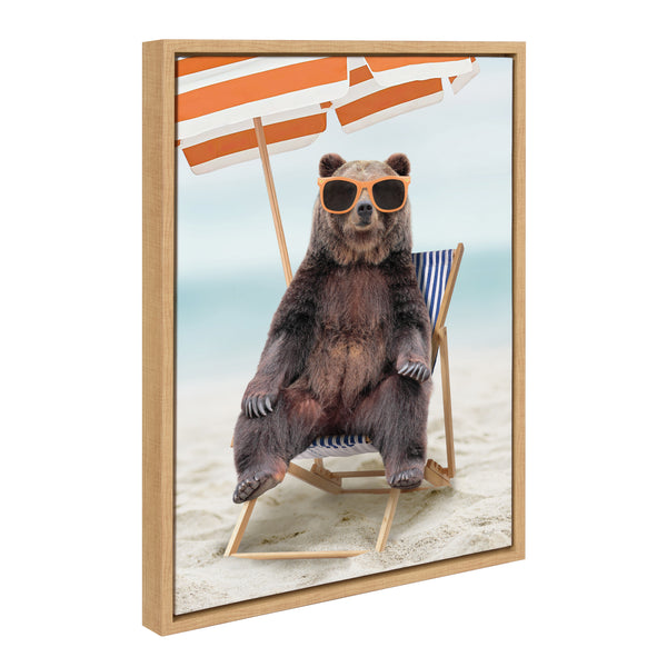 kate & laurel Sylvie Beach Chair Bear Framed Canvas by Amy Peterson Art Studio