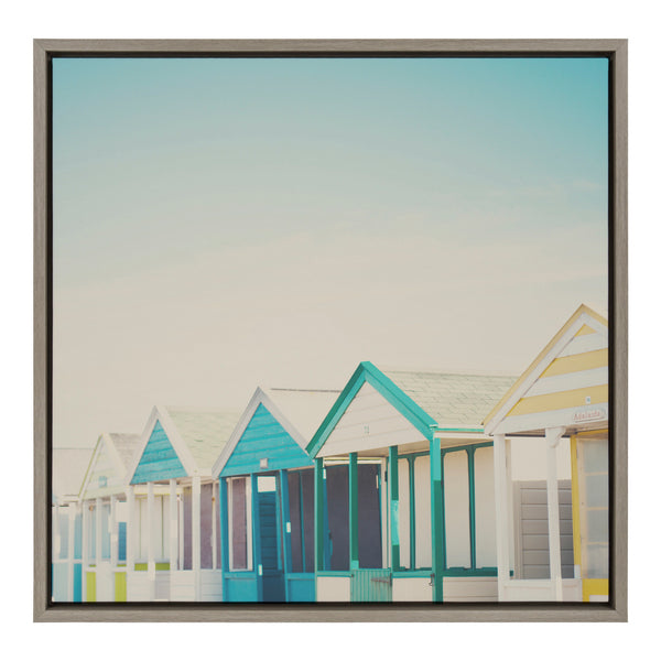 kate & laurel Sylvie Beach Hut 2 Framed Canvas by Laura Evans