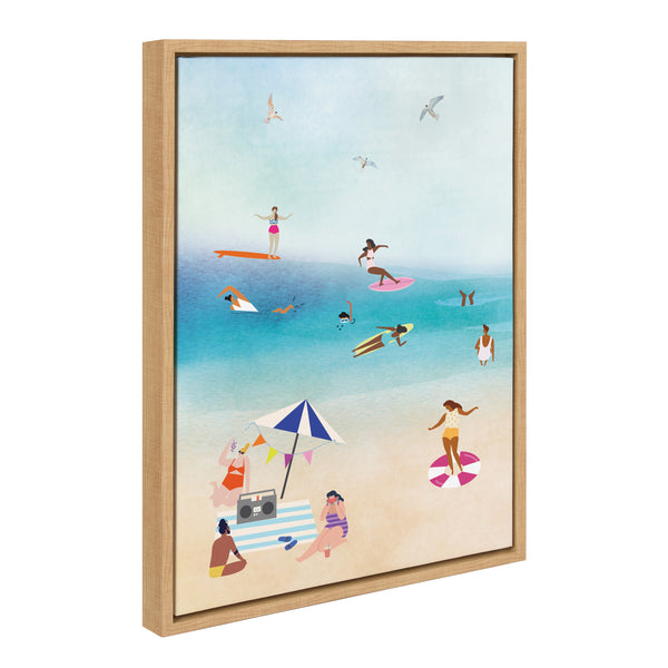Kate & Laurel Sylvie Beach II Framed Canvas By Nikki Chu