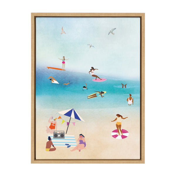 kate & laurel Sylvie Beach II Framed Canvas by Nikki Chu
