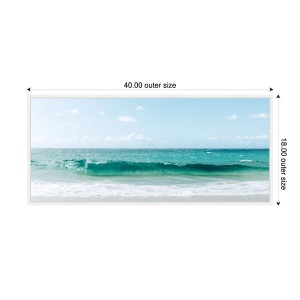 Kate & Laurel Sylvie Beach Ocean Day Over Blue Clear Waters Framed Canvas By Alicia Abla