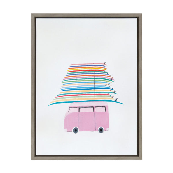kate & laurel Sylvie Beachbound and Down Framed Canvas by Rachel Bolgov