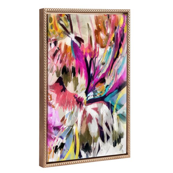 Kate & Laurel Sylvie Beaded Amaze Framed Canvas By Inkheart Designs