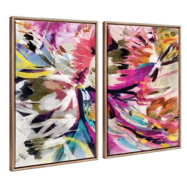 Kate & Laurel Sylvie Beaded Amaze Left And Right Framed Canvas Art Set By Inkheart Designs