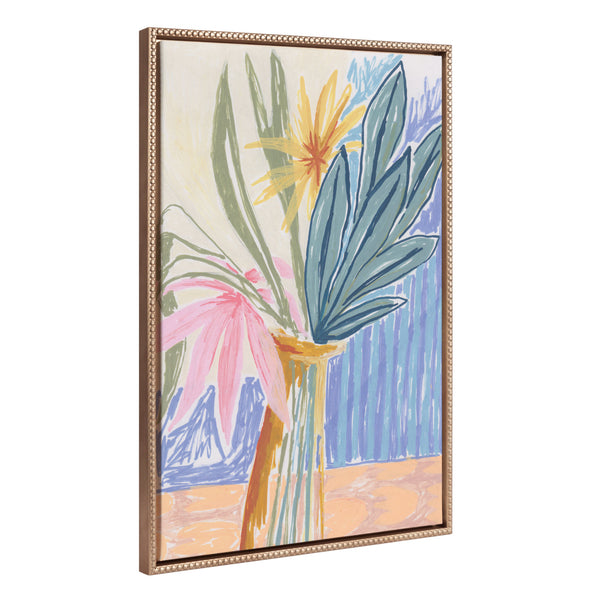 Kate & Laurel Sylvie Beaded August Bouquet Framed Canvas By Kate Aurelia Holloway