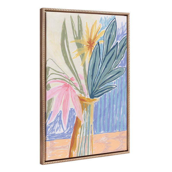kate & laurel Sylvie Beaded August Bouquet Framed Canvas by Kate Aurelia Holloway