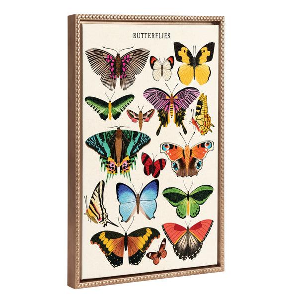 Kate & Laurel Sylvie Beaded Butterflies Framed Canvas By Tània García