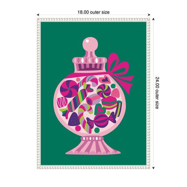 Kate & Laurel Sylvie Beaded Christmas Candy Framed Canvas By Rachel Lee