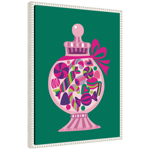 kate & laurel Sylvie Beaded Christmas Candy Framed Canvas by Rachel Lee