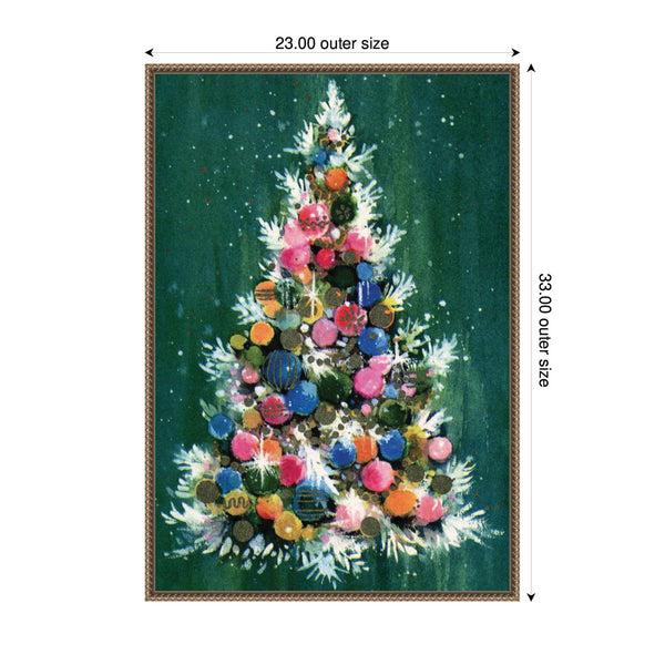 Kate & Laurel Sylvie Beaded Christmas Tree Framed Canvas By Corinna Buchholz Of Piddix