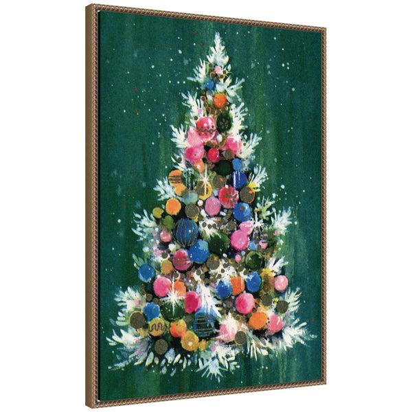 kate & laurel Sylvie Beaded Christmas Tree Framed Canvas by Corinna Buchholz of Piddix