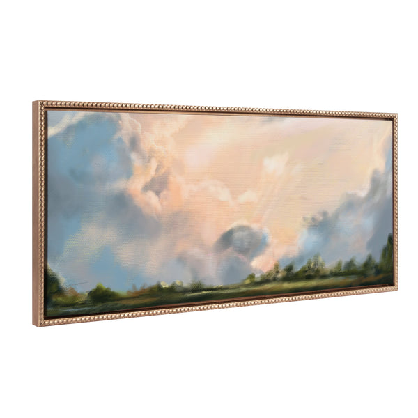 Kate & Laurel Sylvie Beaded Clouds Framed Canvas By Mary Sparrow