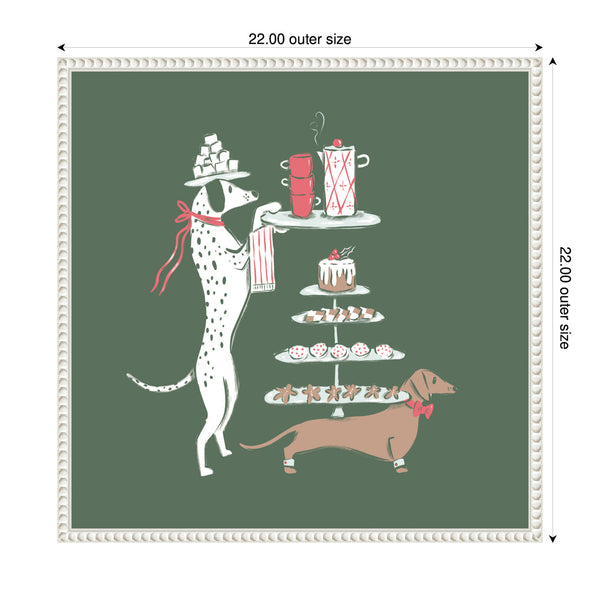 Kate & Laurel Sylvie Beaded Cocoa And Cookies Dogs Framed Canvas By Krissy Mast