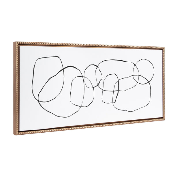 Kate & Laurel Sylvie Beaded Dancing Circles Framed Canvas By Teju Reval