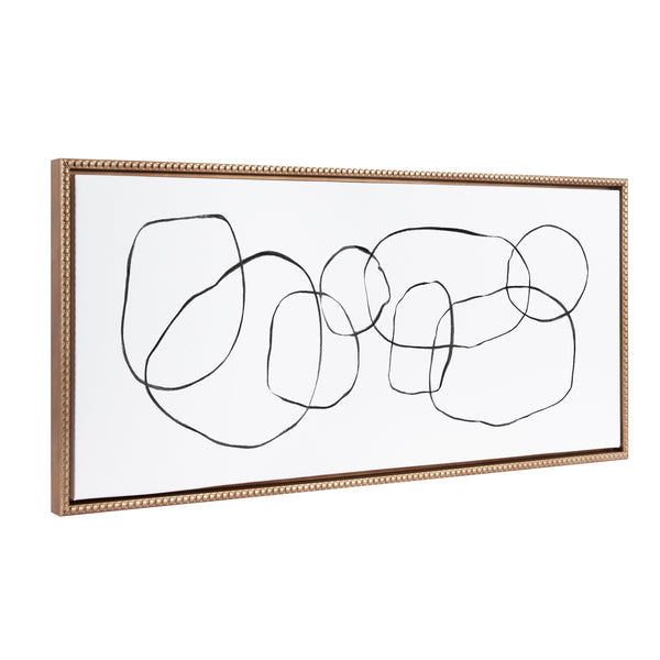 kate & laurel Sylvie Beaded Dancing Circles Framed Canvas by Teju Reval