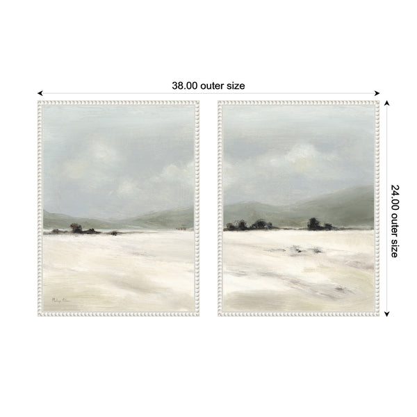 Kate & Laurel Sylvie Beaded December Mist - 2 Piece Framed Canvas Art Set By Mackenzie Nelson
