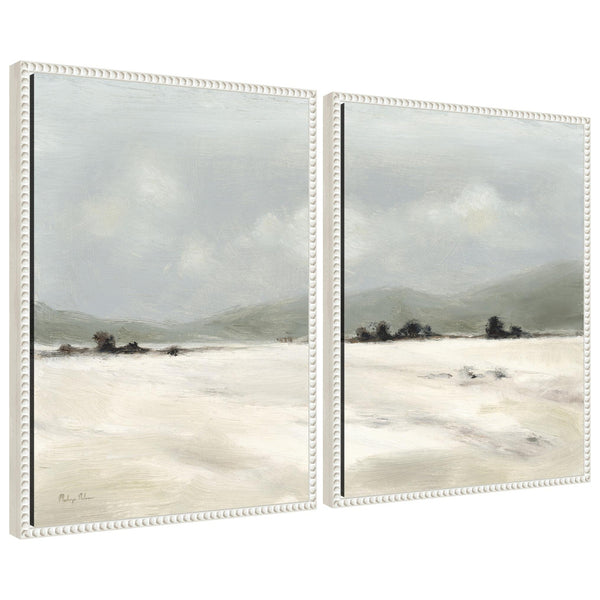 kate & laurel Sylvie Beaded December Mist - 2 Piece Framed Canvas Art Set by Mackenzie Nelson