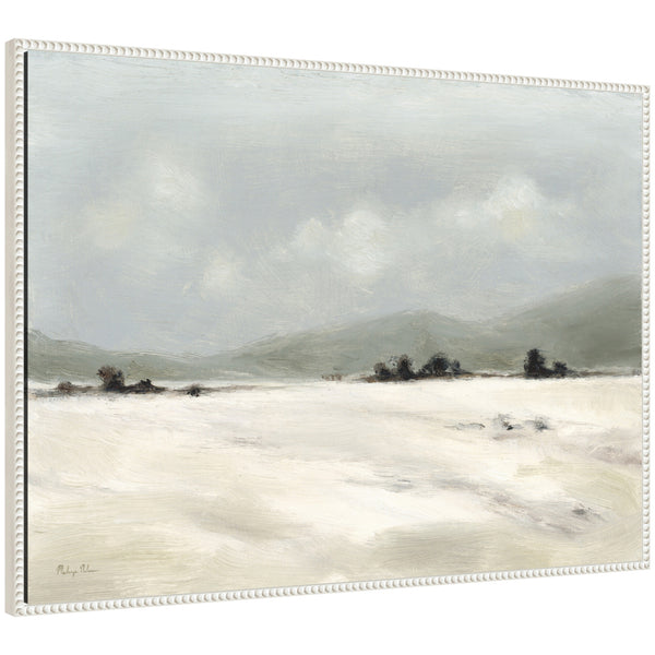 kate & laurel Sylvie Beaded December Mist Framed Canvas by Mackenzie Nelson
