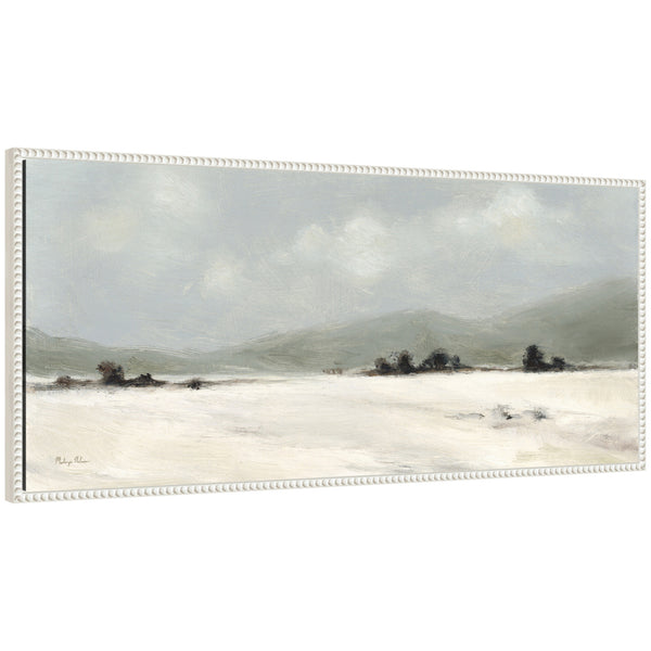 kate & laurel Sylvie Beaded December Mist Panel Framed Canvas by Mackenzie Nelson