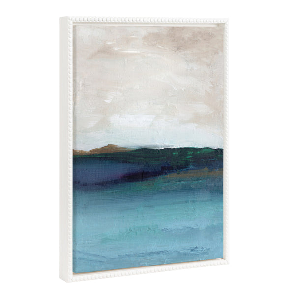 Kate & Laurel Sylvie Beaded Deep Blue Framed Canvas By Nikita Jariwala