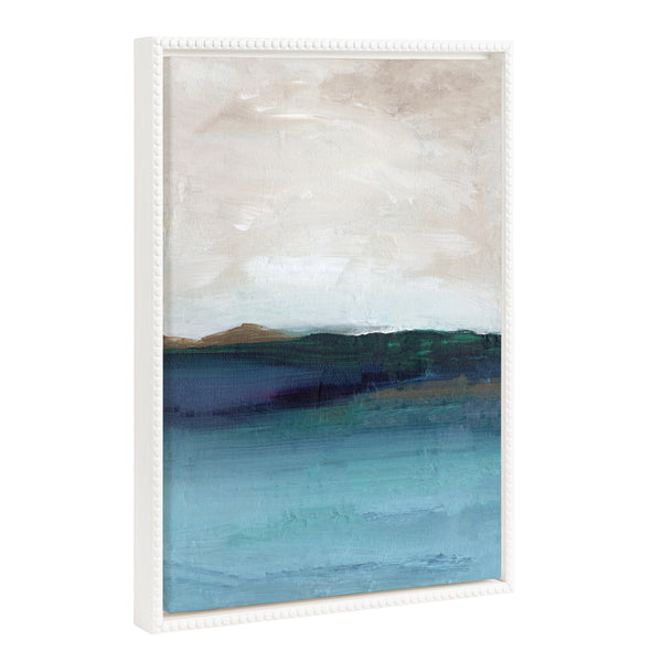 kate & laurel Sylvie Beaded Deep Blue Framed Canvas by Nikita Jariwala