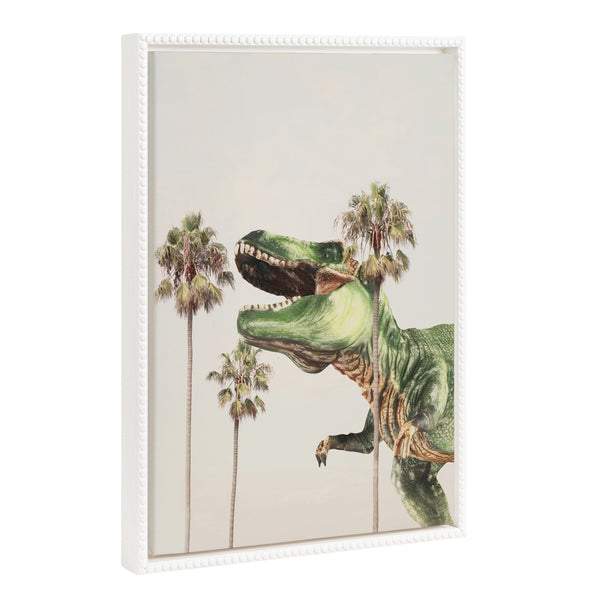 Kate & Laurel Sylvie Beaded Dinosaur Framed Canvas By July Art Prints