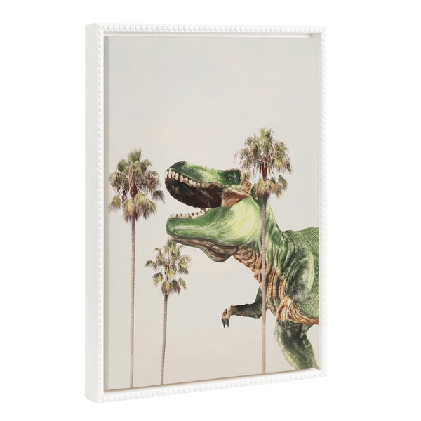 kate & laurel Sylvie Beaded Dinosaur Framed Canvas by July Art Prints