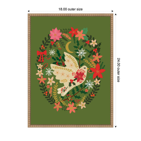 Kate & Laurel Sylvie Beaded Dove Christmas Framed Canvas By Mia Charro