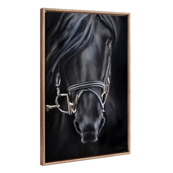 Kate & Laurel Sylvie Beaded Ebony Splendor Framed Canvas By Mary Sparrow