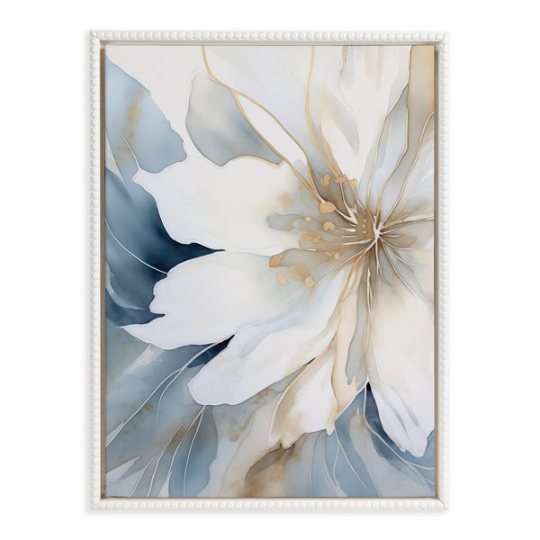 Kate & Laurel Sylvie Beaded Elegant Modern Glam Watercolor Abstract Floral Framed Canvas By The Creative Bunch Studio
