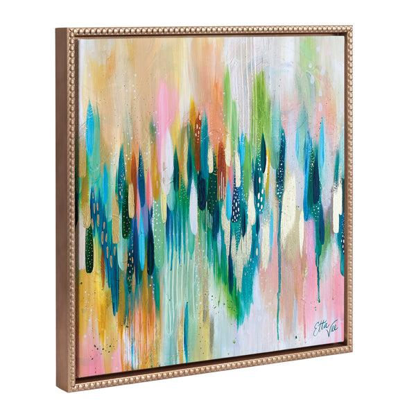 Kate & Laurel Sylvie Beaded EV Brushstroke 155 Framed Canvas By EttaVee