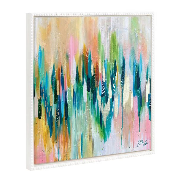 kate & laurel Sylvie Beaded EV Brushstroke 155 Framed Canvas by EttaVee