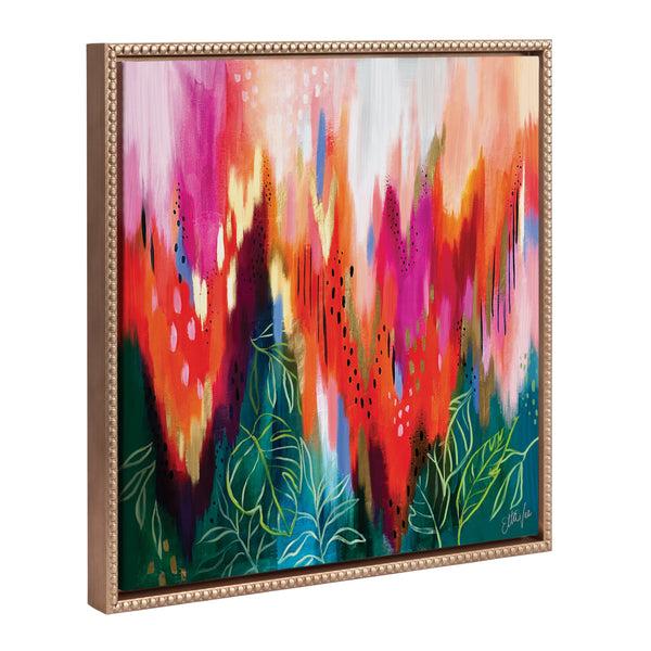 kate & laurel Sylvie Beaded EV Brushstroke 171 Framed Canvas by EttaVee