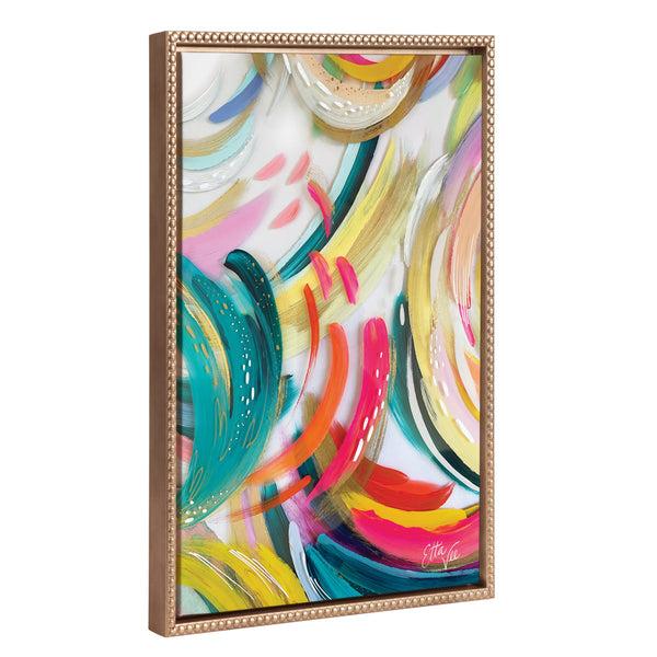 Kate & Laurel Sylvie Beaded EV Brushstroke 180 Framed Canvas By EttaVee