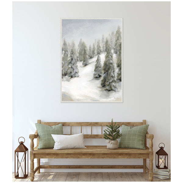 Kate & Laurel Sylvie Beaded Evergreen Hills Framed Canvas By Mackenzie Nelson