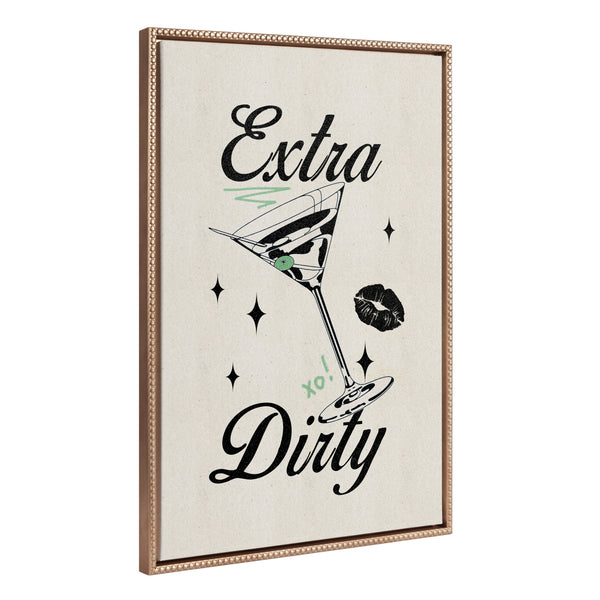 Kate & Laurel Sylvie Beaded Extra Dirty Framed Canvas By Alli Standefer