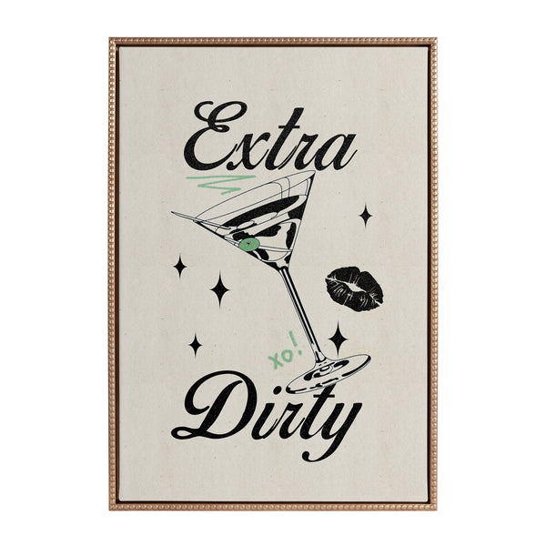 Kate & Laurel Sylvie Beaded Extra Dirty Framed Canvas By Alli Standefer