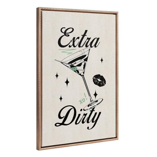 kate & laurel Sylvie Beaded Extra Dirty Framed Canvas by Alli Standefer