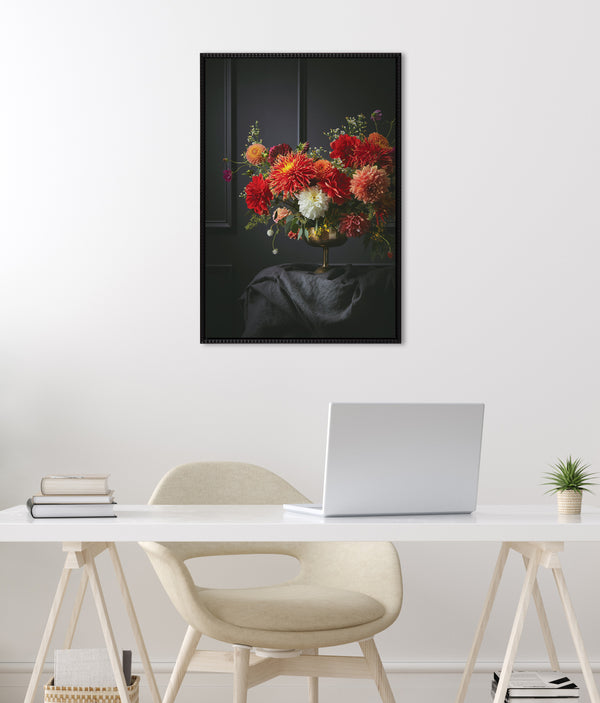 Kate & Laurel Sylvie Beaded Floral Study Black Offset Framed Canvas By Emiko And Mark Franzen Of F2Images