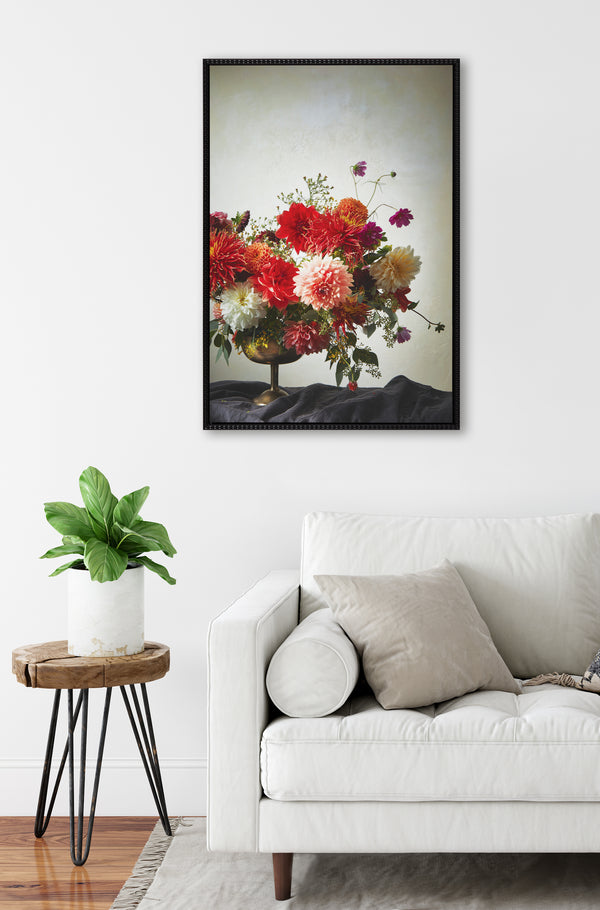 Kate & Laurel Sylvie Beaded Floral Study Cream Framed Canvas By Emiko And Mark Franzen Of F2Images