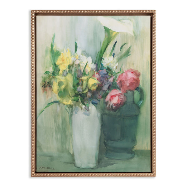 Kate & Laurel Sylvie Beaded Flowers 1880 Framed Canvas By The Art Institute Of Chicago