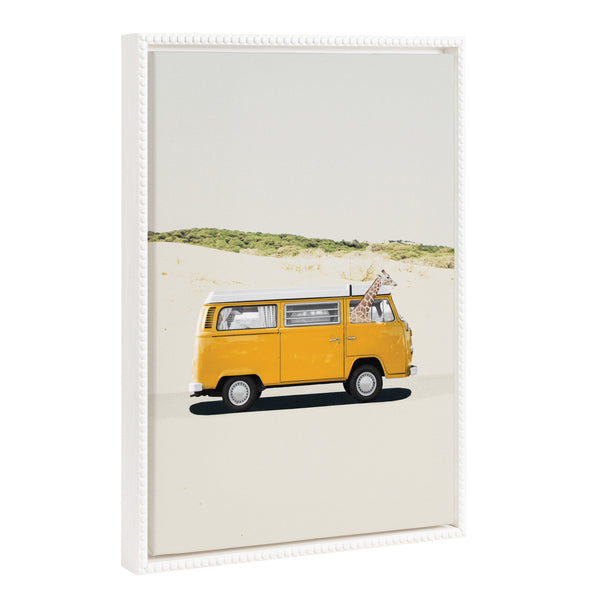 Kate & Laurel Sylvie Beaded Giraffe Adventure Framed Canvas By July Art Prints