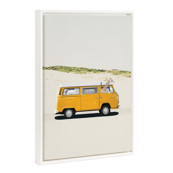 kate & laurel Sylvie Beaded Giraffe Adventure Framed Canvas by July Art Prints