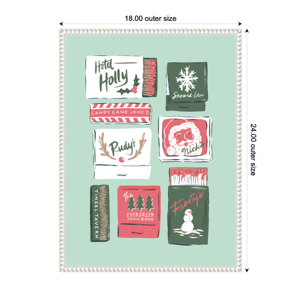 Kate & Laurel Sylvie Beaded Holiday Matchbooks Framed Canvas By Krissy Mast