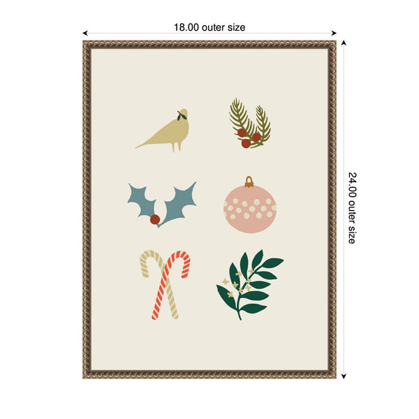 Kate & Laurel Sylvie Beaded Holiday Six Framed Canvas By Hannah Beisang