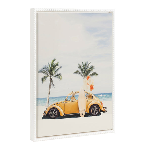 Kate & Laurel Sylvie Beaded Kangaroo Summer Adventures Framed Canvas By July Art Prints