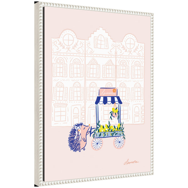 kate & laurel Sylvie Beaded Lemon Stroll Framed Canvas by Yellow Heart Art
